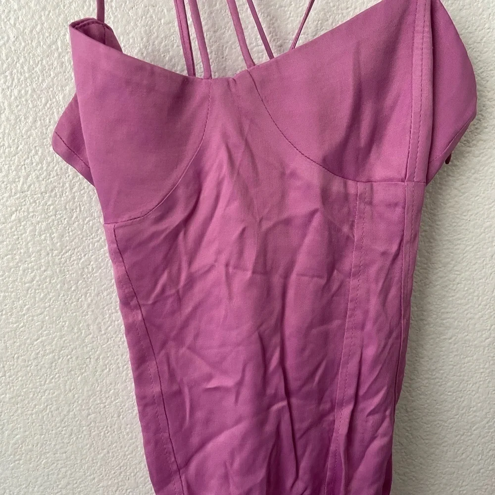 NWT ZARA  SATIN-EFFECT STRAPPY BODYSUIT Pink Size Small Ref 4661/480 - Picture 4 of 14